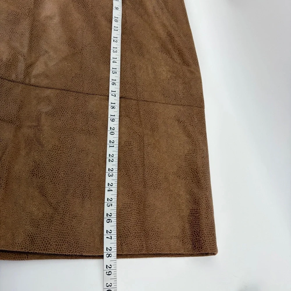 Ruby Rd Womens 16 Brown Skirt Faux Suede‎ Snake Print Pencil Knee Length Lined